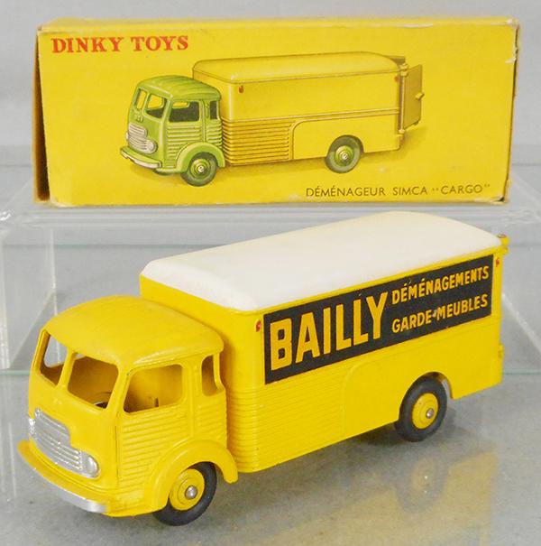 FRENCH DINKY 33AN BAILLY SIMCA CARGO VAN: yellow & white, orig box minor wear, C8.
