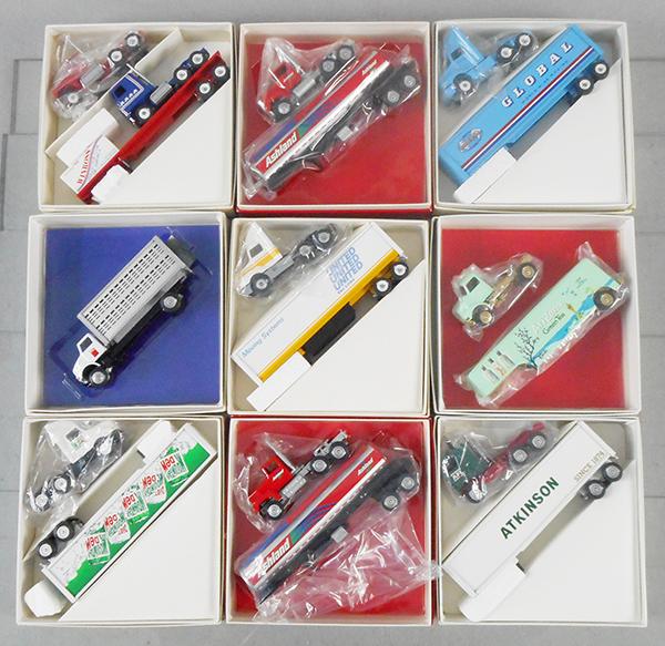 9 WINROSS TRACTOR TRAILERS: all different, orig boxes & inserts, C9.