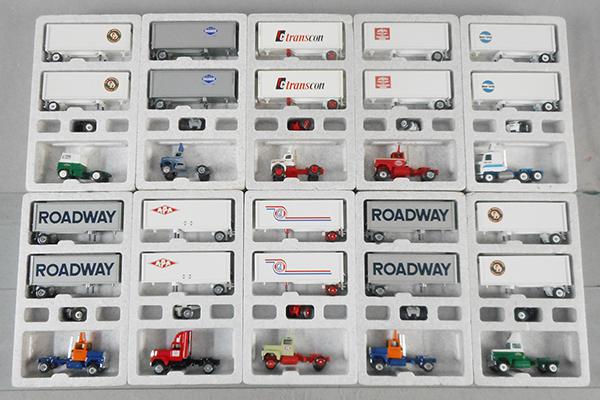 10 WINROSS TRACTOR TRAILER SETS: all different, orig boxes & inserts, C9.