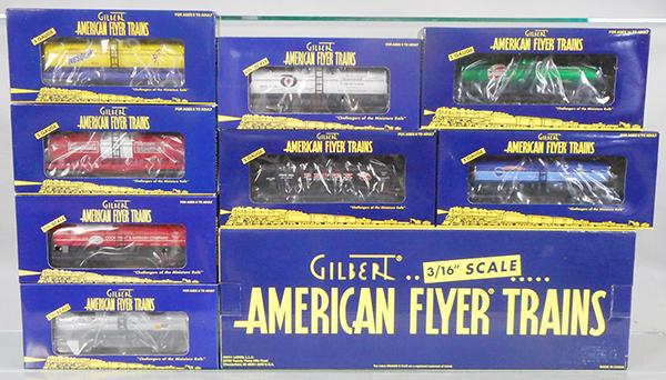 AMERICAN FLYER TRAIN SET: S ga, 6-48142 E&L U33C diesel w/Legacy & sound, w/tank cars 6-48413, 6-48416, 6-48430, 6-48418, 6-48414, 6-48233, 6-48417, 6-48228, orig boxes & inserts, C9.