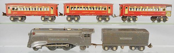 LIONEL TRAIN SET: O ga, 1689E loco, 1689W tender, 2 #1690 coaches, each missing 1 coupler, 1690 obsv, C5.