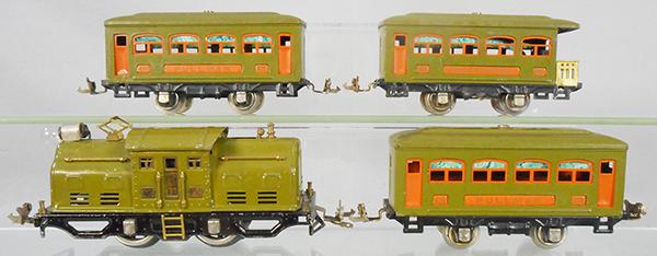 LIONEL TRAIN SET: O ga, 252 loco, die cast wheels exploding, 2 #529 Pullmans, 530 obsv, C6.