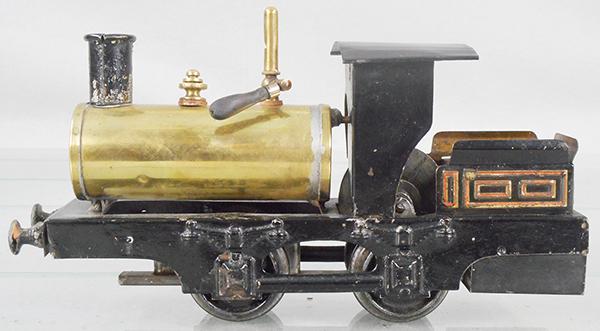 CARETTE LIVE STEAM LOCO: O ga, ca 1904, working, repainted, C5-6.