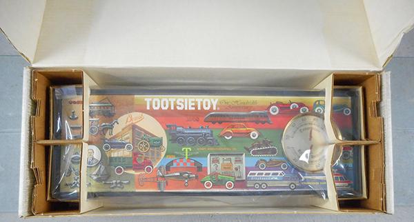 TOOTSIETOY THERMOMETER: plastic, 21 by 7 1/2 in, working, ca 1976, orig box & insert minor wear, w/orig shipping box, C10.