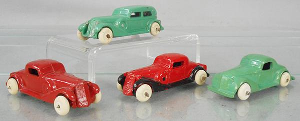 4 LINCOLN WHITE METAL AUTOS (1 of 2)