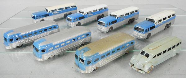 8 TOOTSIETOY GREYHOUND BUSES (1 of 1)