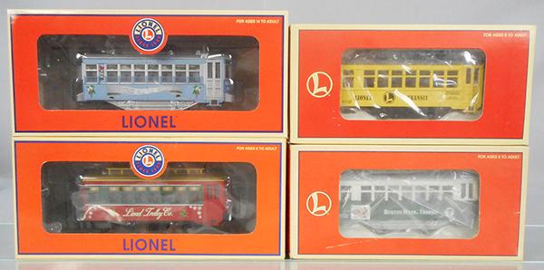 4 LIONEL TROLLEYS (1 of 1)