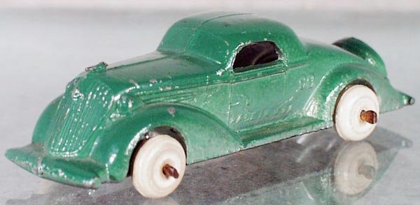BEST 36 CHEVROLET COUPE: slush die cast, green, 4 in long, C6.