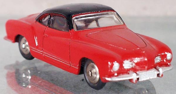 FRENCH DINKY 24M KARMANN GHIA: red w/black roof, C6.
