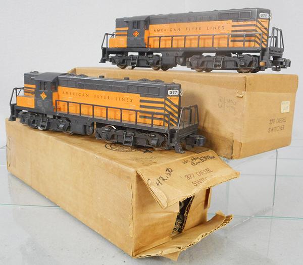 AMERICAN FLYER 3778 T&P GP7 AA: S ga, 377 Power A, 378 Dummy A, w/diesel roar & horn, orig boxes & wraps minor wear, C7-8.