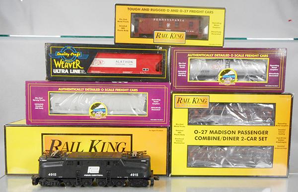 MTH & WEAVER TRAIN SET: O ga, MTH 30-2517-0 GG1 w/sound, w/cars 30-6238, 20-96057, 20-97466, 30-7722, Weaver 2076, orig boxes & inserts, C8-9.