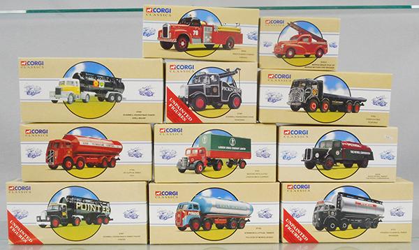 11 CORGI CLASSICS: 97372, 97980, 97367, 97840, 97368, 98450, 98449, 97956, 96854, 97301, 97162, orig boxes & inserts, C9.