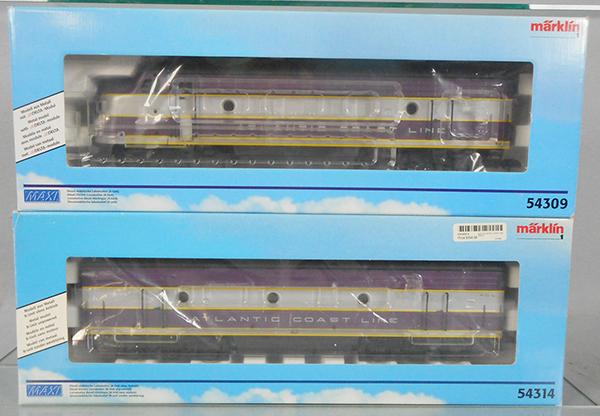 MARKLIN MAXI 54309-54314 ACL DIESELS: 1 ga, Delta equipped power A, Dummy B unit, orig boxes & inserts minor wear, C8-9.