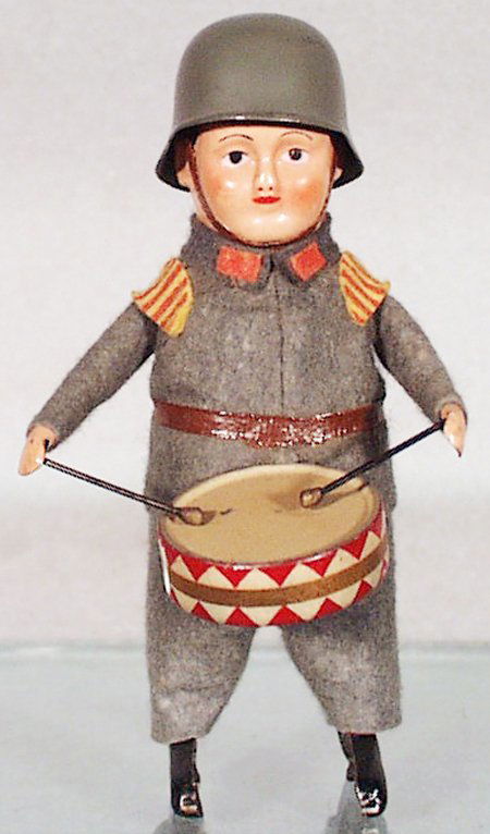 SCHUCO 991 SOLDIER W/DRUM: windup working, some wear marks on drum, C8.