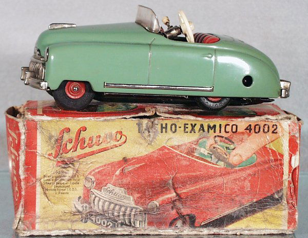 SCHUCO 4002 TACHO-EXAMICO: green, windup working, orig box worn, C7.
