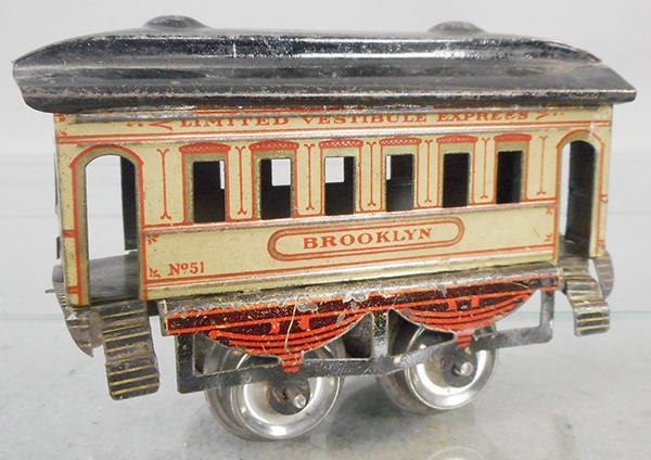 IVES 51 BROOKLYN COACH: O ga, eggshell white w/red & gold trim, ca 1908, C7-8.