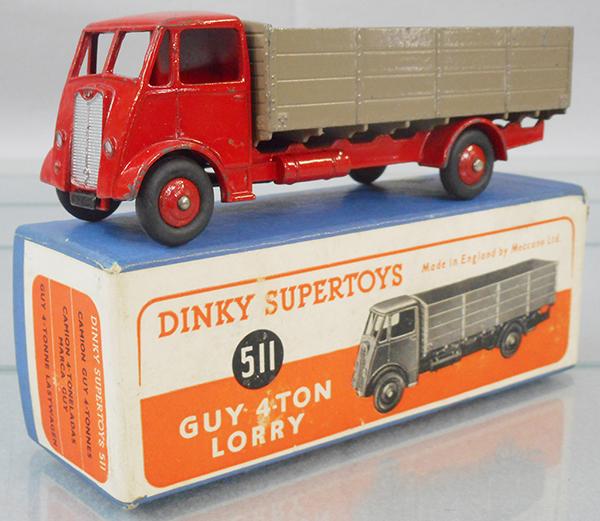 DINKY 511 GUY 4-TON LORRY: red & tan, orig box, C7.