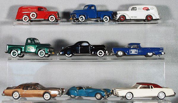 9 FORD VEHICLES: die cast & plastic, 4 Durham, 5 Western Models, 2 trim pieces broken, 8 orig boxes only, C8-9.