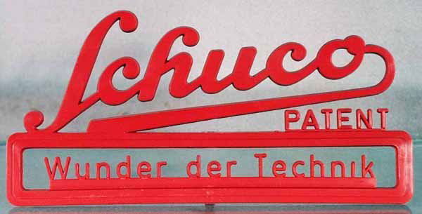 13 SCHUCO SIGNS: plastic, red, 8 in long, C9-10.