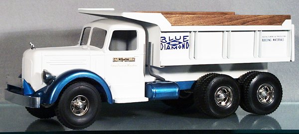 SMITH MILLER MACK BLUE DIAMOND PICK UP TRUCK: die cast, working, 19 in long, restored, w/some enhancements, C8-9.