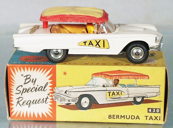 CORGI 430 BERMUDA TAXI: Ford Thunderbird, orig box & insert, C8-9.