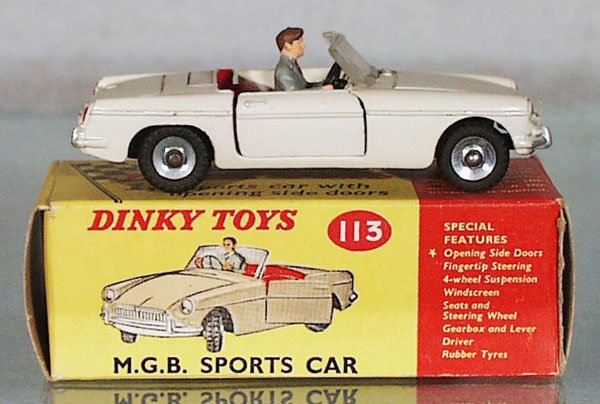 DINKY 113 MGB SPORTS CAR: orig box, C8-9.