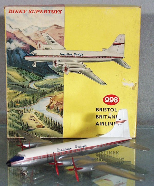 DINKY 998 BRISTOL BRITANNIA AIRLINER: Canadian Pacific, orig box worn, C6-7.