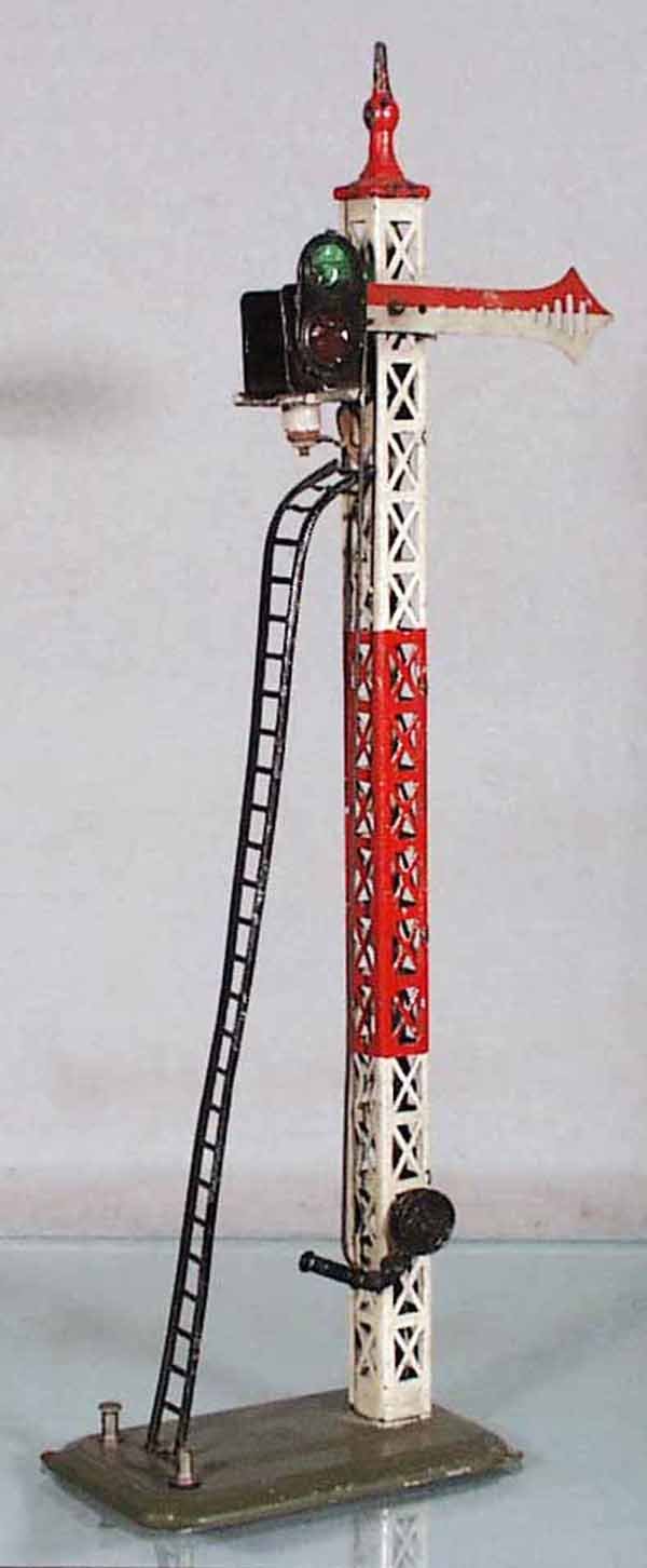 BING SEMAPHORE: handpainted tin, complete, 14 1/2 in tall, C5-6.