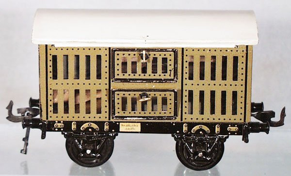 BING 10/586/0 PIG TRANSPORT: O ga, litho tin, w/3 pigs, C8.