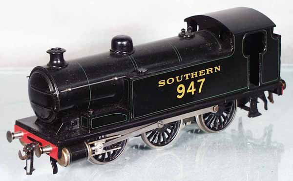 BASSETT-LOWKE 947 SOUTHERN TANK LOCO: O ga, handpainted tin, electric, 9 1/2 in long, C8-9.