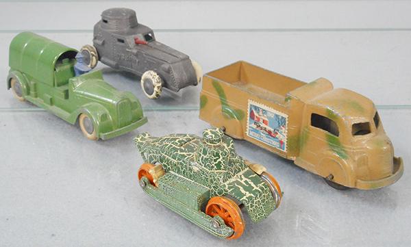 4 TOOTSIETOY ARMY VEHICLES (1 of 2)