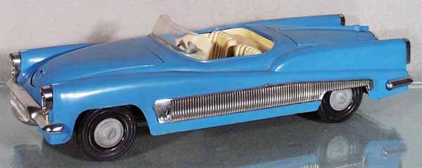 IDEAL BUICK XP300 DREAM CAR: plastic, battery operated lights & horn, some glue residue on base of windshield, 16" long, C6.