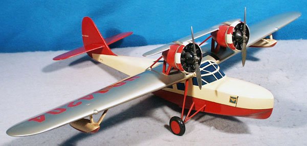 RAAF A35 DOUGLAS DOLPHIN: handpainted hardwood, made from Cleveland Model plans from the 40's to 60's, 26 1/2" wingspan, minor chips & stains underneath wing, good detail, expertly done, C8.