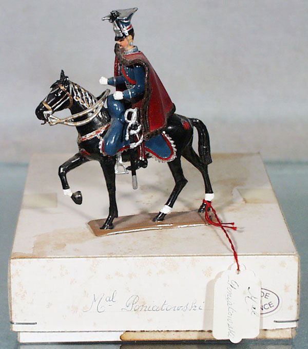 MIGNOT LUCOTTE MARSHALL PONIATOWSKI: mounted on horseback, w/tag, orig box minor wear & stained, C9.