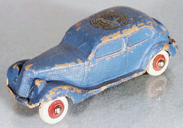 SEIBERLING FORD: w/California Pacific International Exposition decal on roof, decal worn & incom, white rubber tires, 1 tire loose, car & paint cracked & chipped, C2-3.