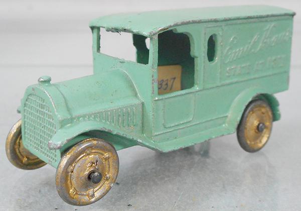 TOOTSIETOY 4630 EMIL KRAUS VAN: teal, 1 fender tip broken, C7.