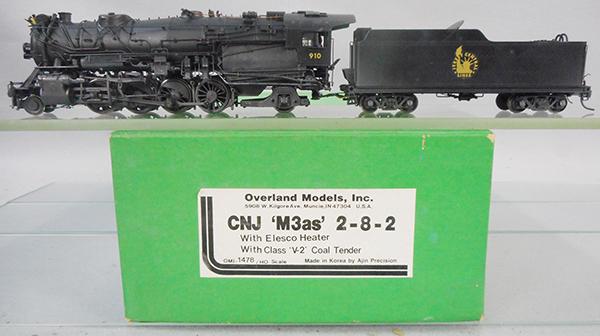OVERLAND MODELS 1478 CNJ M3AS LOCO & TENDER (1 of 2)