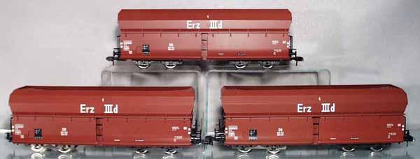 MARKLIN 58353 WAGEN SET: ga 1, plastic, 3 hoppers, orig box & insert, C8-9.