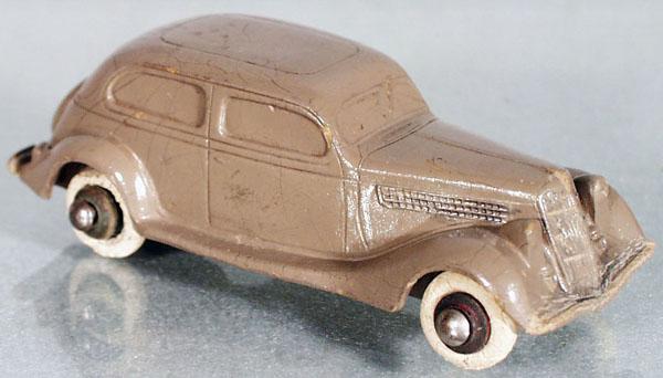 SEIBERLING FORD: 4 3/4" long, white rubber tires rough, 1 missing, some wear to front & rear bumpers, C4.