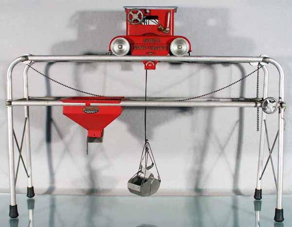 TONKA 992 AERIAL SAND LOADER: pressed steel, chain broken, 25" by 20", C6.