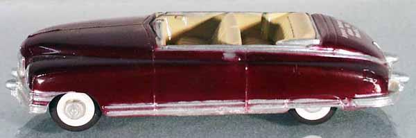 MASTERCASTER 1948 PACKARD CONVERTIBLE: black, w/Packard Phoenix Motor Co, Fourth Ave at Washington, Phoenix, Arizona, ph 3-5179 on trunk, missing windshield, 7 1/2" long, C7-8.