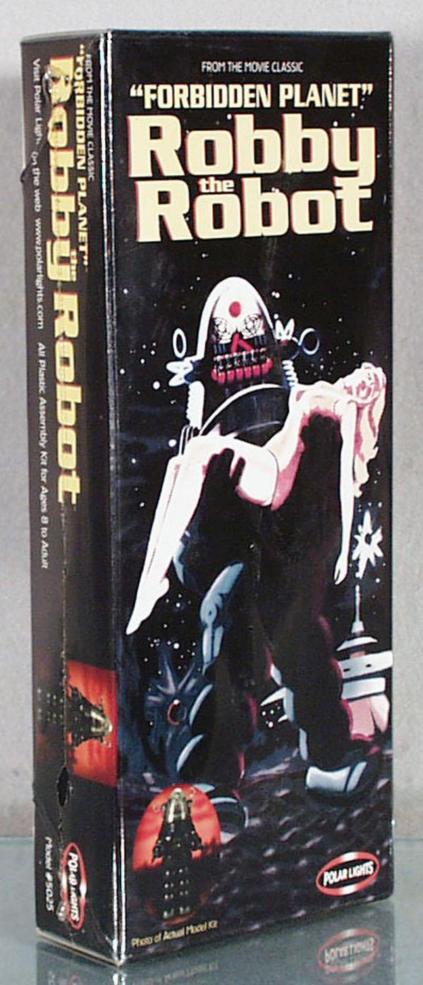 2 POLAR LIGHTS ROBOT MODELS: Robby the Robot & Lost In Space, resin plastic, 13 1/4" tall, sealed in orig boxes, C10.