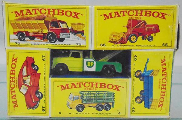 MATCHBOX SIX PACK: contains 70, 65, 40, 4, 67, 13D3, w/1968 catalog, orig box factory sealed in shrinkwrap, C10.