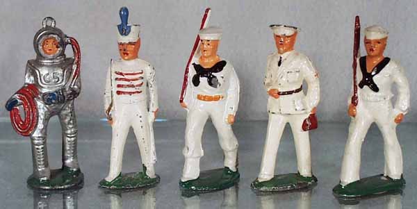 MANOIL & BARCLAY DIMESTORE FIGURES: B81, B35, M24, M97, B51, C5-7.