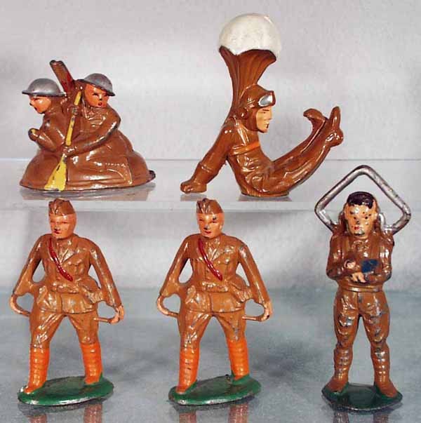 MANOIL & BARCLAY DIMESTORE SOLDIERS: M116, M88, B142, 2 #B102A, C5-6.