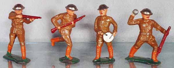 BARCLAY DIMESTORE SOLDIERS: B87, B89, B31, B74, C5-7.