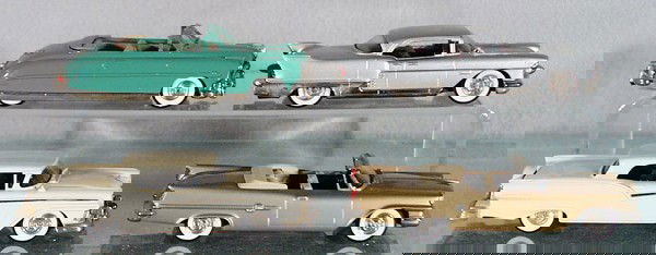 4 BROOKLIN MODELS: die cast, 1952 Hudson Hornet Convertible, 1957 Cadillac Eldorado, 1957 Ford Skyliner, 1959 Chrysler 300E, made in England, C8-9.