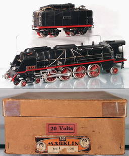 MARKLIN ME66/12920 ME LOCO & TENDER: O ga, 2 small touch up spots under handrail, 1 small scratch on cab roof, w/ME929/0 tender, orig box minor wear, top lid has taped corners, C6-8.