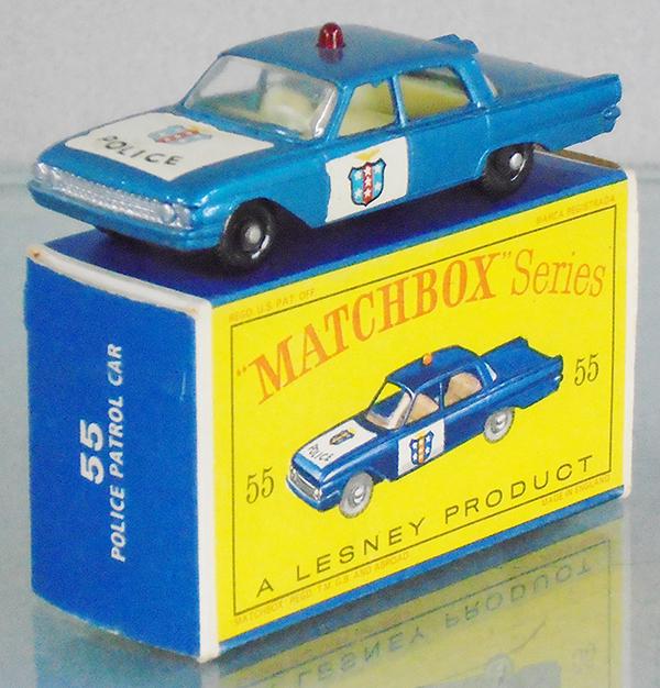 MATCHBOX 55B4 POLICE CAR: minor decal edge wear, orig box, C8.