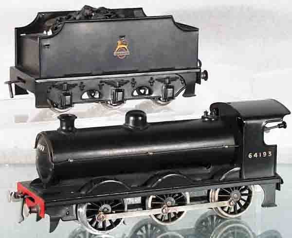 BASSETT-LOWKE BR64193 LOCO & TENDER: O ga, clockwork working, C8.